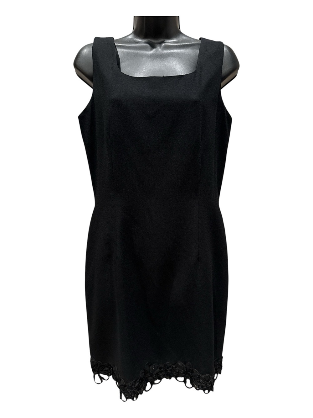 Cynthia Rowley Black Floral Hem Mini Dress Size 10 Y2K